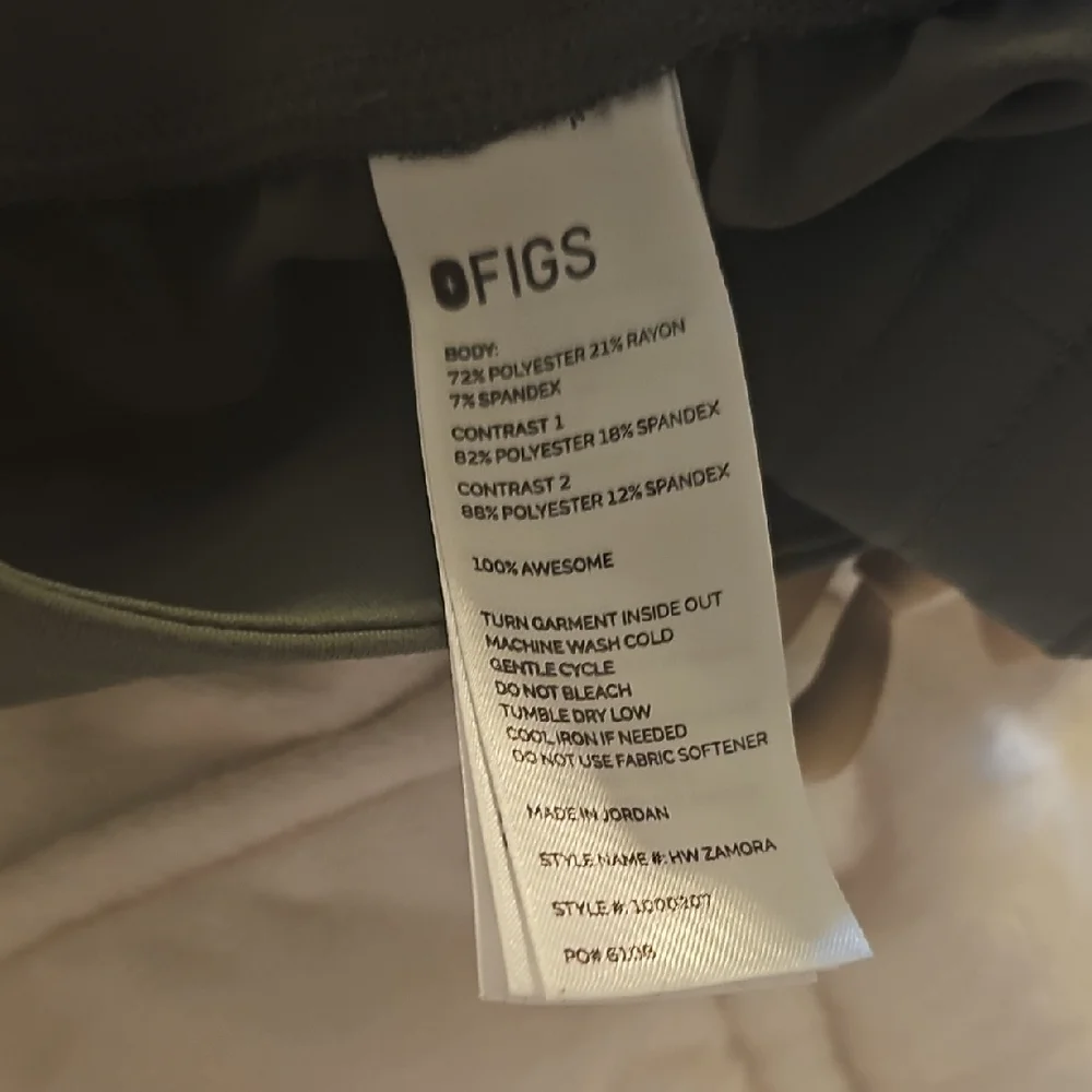 Figs Zamora High Waisted Scrubs- Moss Color, Small- Regular - Picture 4 of 5